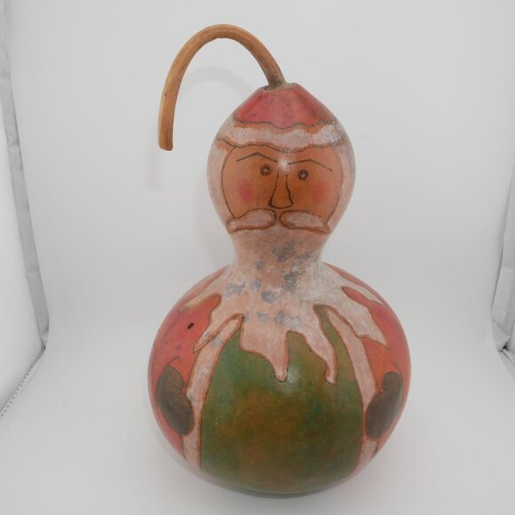A. Ruble Other - Hand-Painted Santa Gourd Decoration By A. Ruble